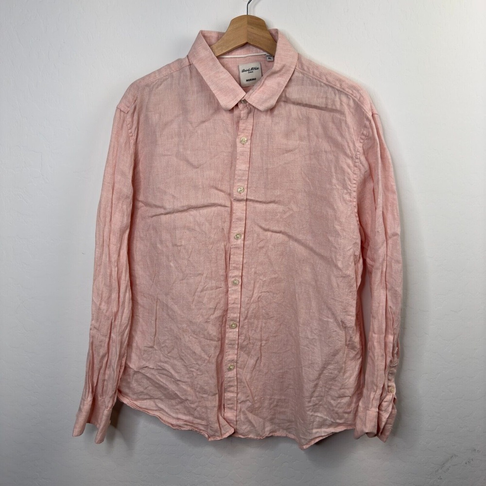 Baird M Nutt Murano Shirt Men's Size XL‎ Pink Long Sleeve 100% Linen